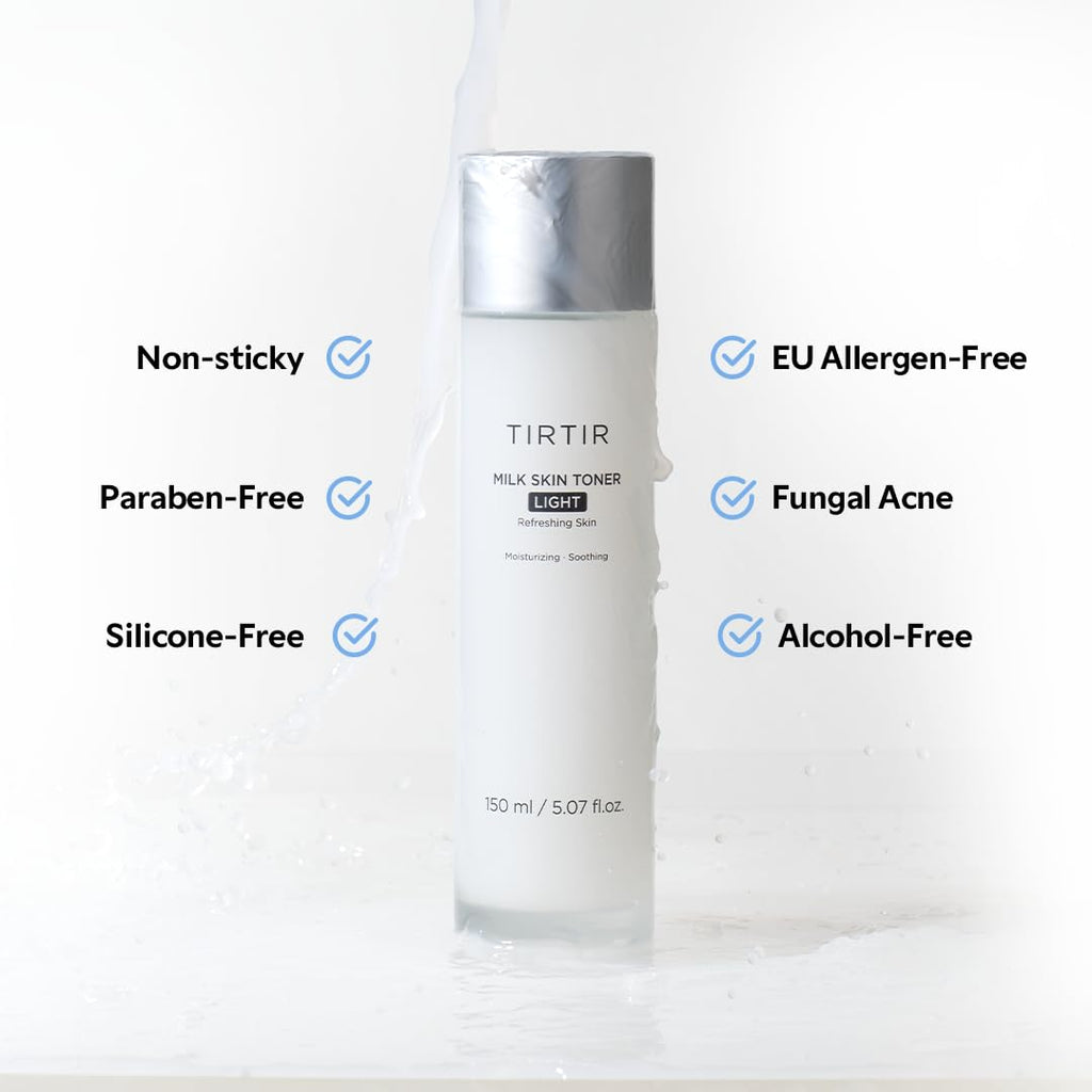 TIRTIR Milk Skin Rice Toner - Deep Moisturizing, Hydrating and Refreshing for face, Niacinamide, Ceramide, Rice Bran Extract, Nature-Oriented Ingredients, Korean Skin Care, Vegan, 150ml / 5.07 fl.oz.