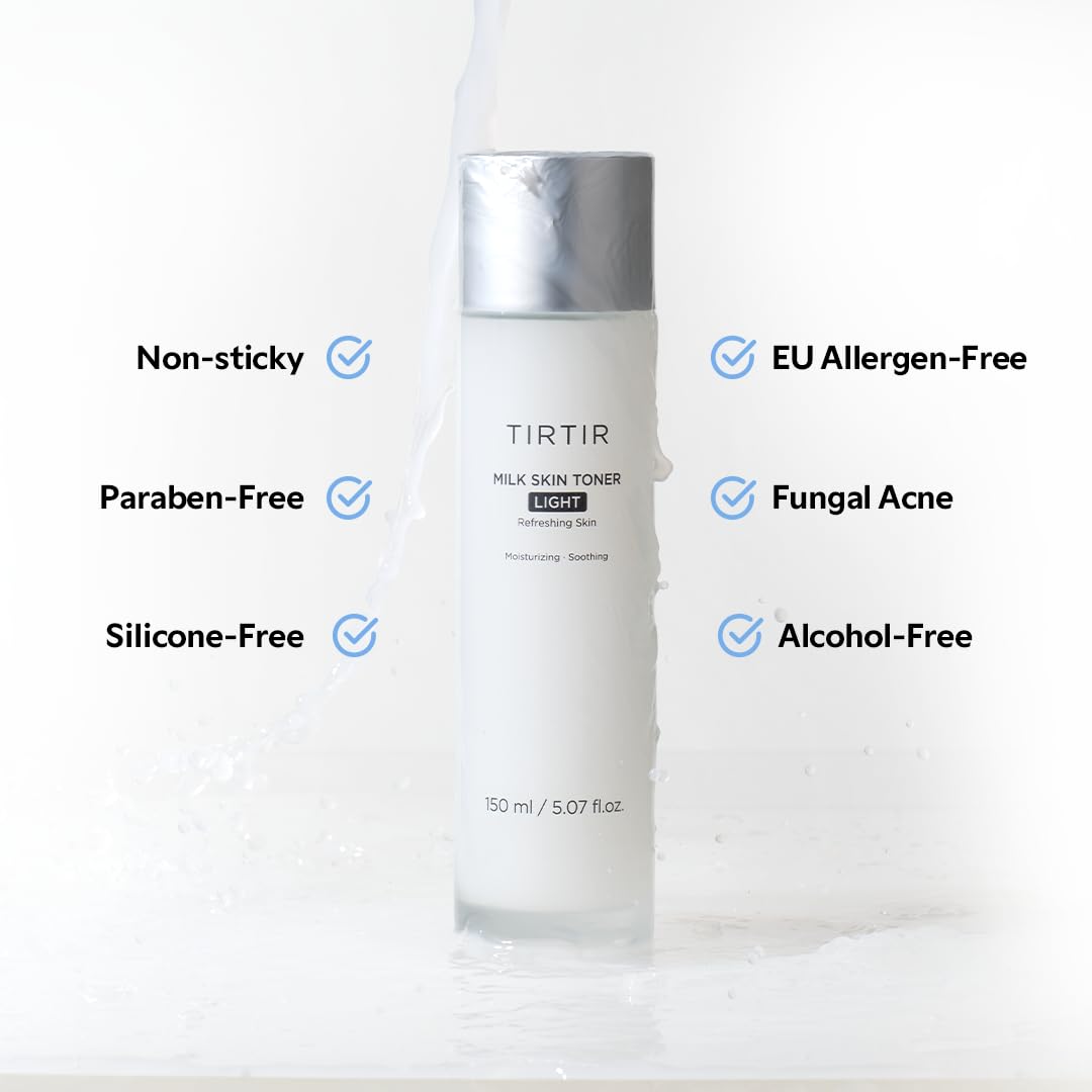 TIRTIR Milk Skin Rice Toner - Deep Moisturizing, Hydrating and Refreshing for face, Niacinamide, Ceramide, Rice Bran Extract, Nature-Oriented Ingredients, Korean Skin Care, Vegan, 150ml / 5.07 fl.oz.