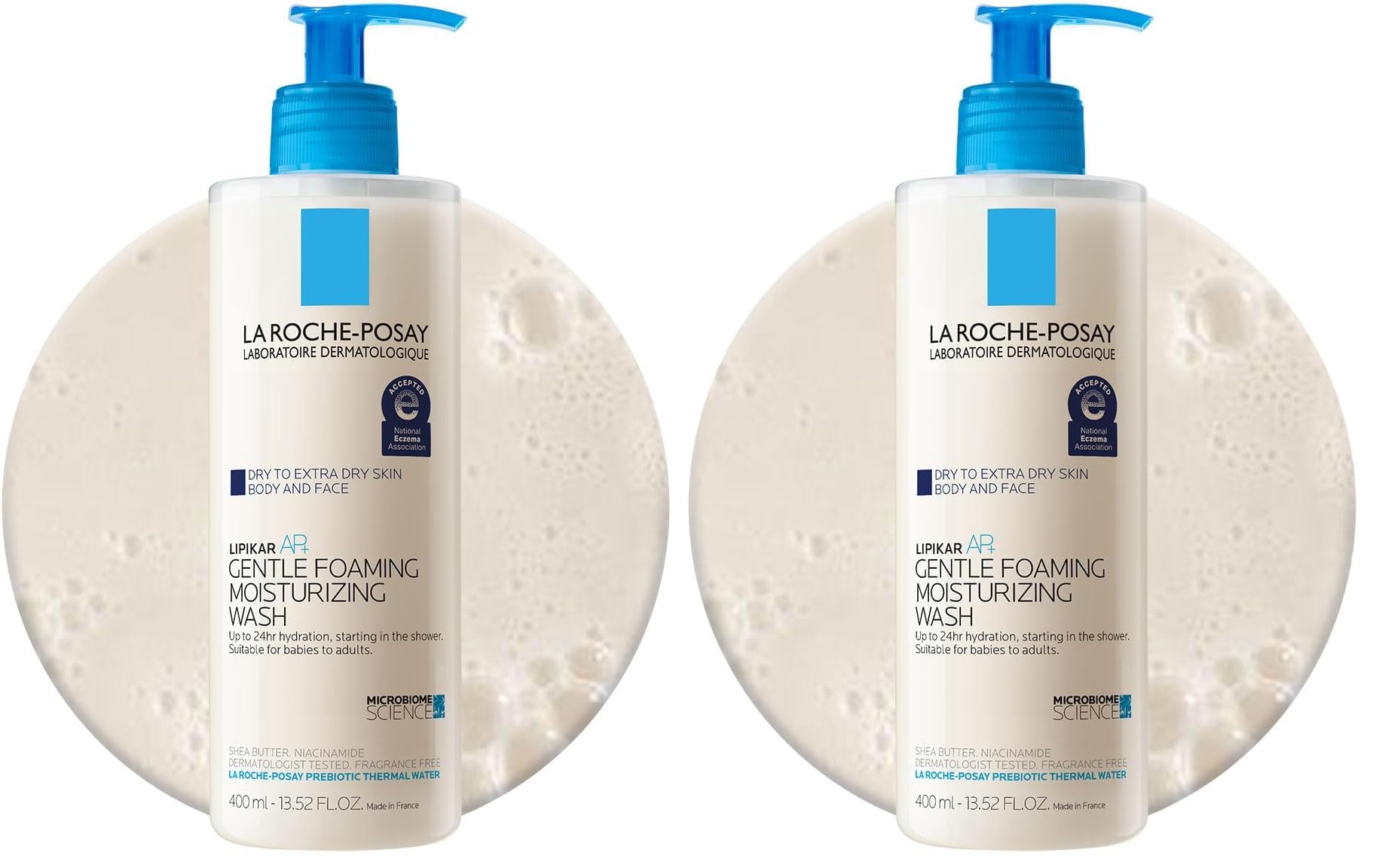 La Roche-Posay Lipikar AP+ Gentle Foaming Moisturizing Wash, Shea Butter + Niacinamide + Glycerin, Moisturizing Body Wash For Dry Skin, National Eczema Association Accepted, Dermatologist Tested