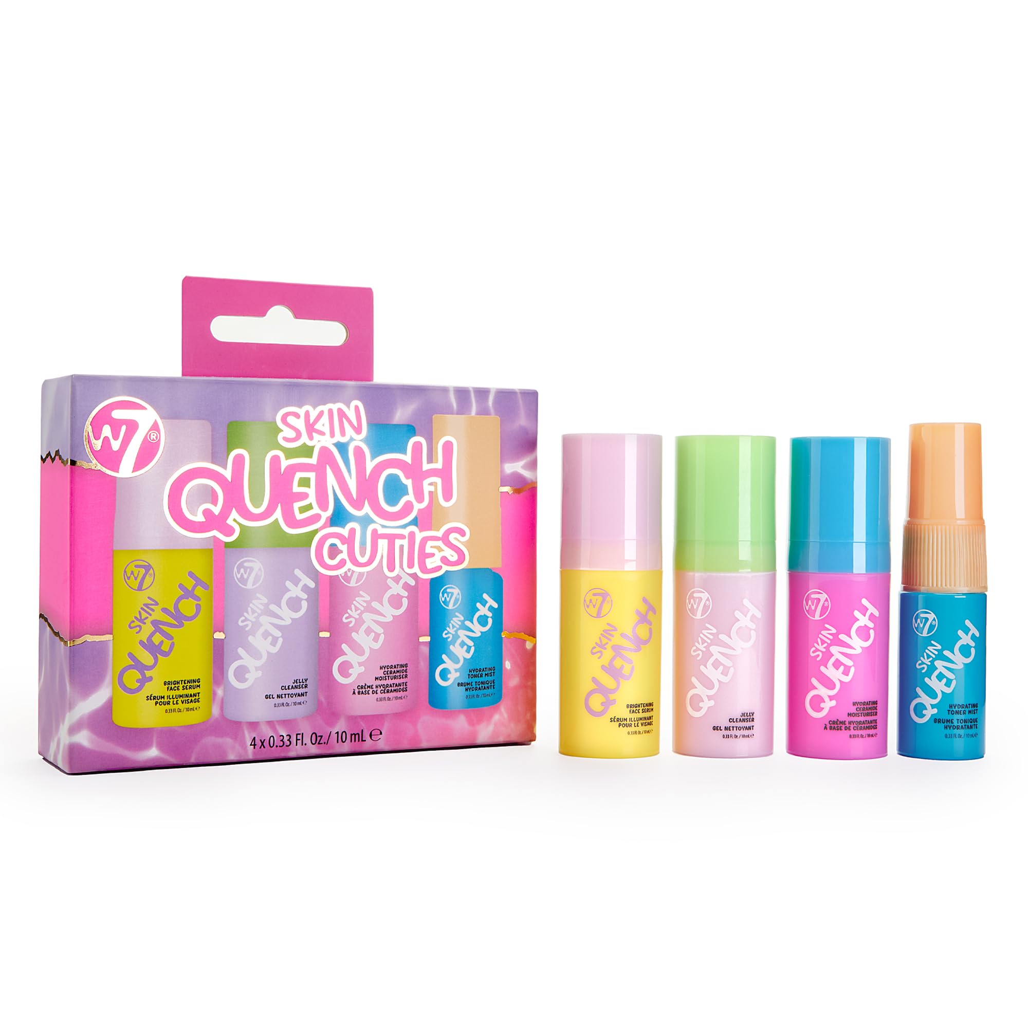 W7 Skin Quench Full Size Skincare Set - Hydrating Skincare Bundle with Aloe Vera & Ceramides - Complete & Long-Lasting Moisturizing At-Home Routine - Travel Friendly
